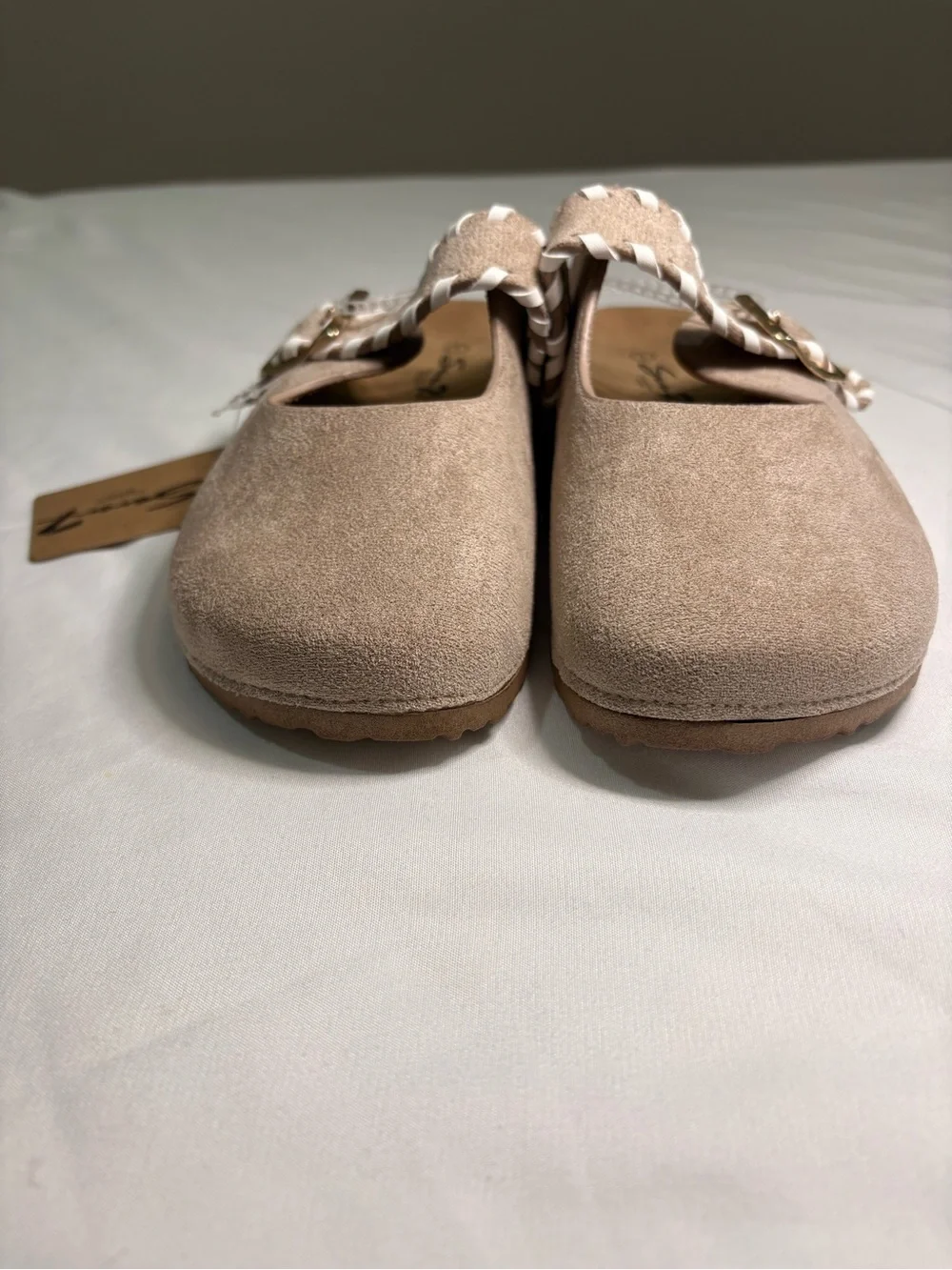 Seven Kids Taupe Suede Buckle Slip On Clogs Size 1 - New